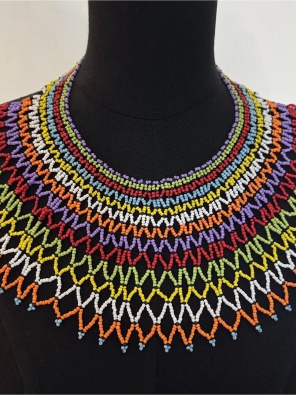 African handcrafted Zulu beaded bib necklace